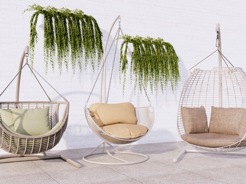 休闲吊椅 户外椅 竹椅 躺椅 室内吊椅su模型