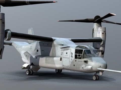  贝尔波音V22鱼鹰倾转旋翼机3d模型 