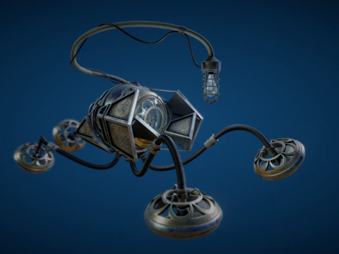  蒸汽朋克水下探险器3d模型 