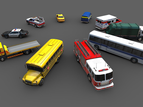  通用公务车辆包3d模型 