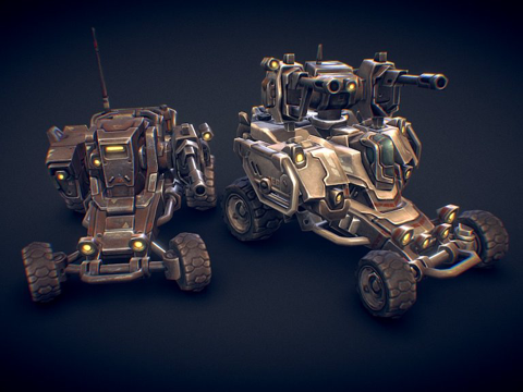  科幻越野车3d模型 