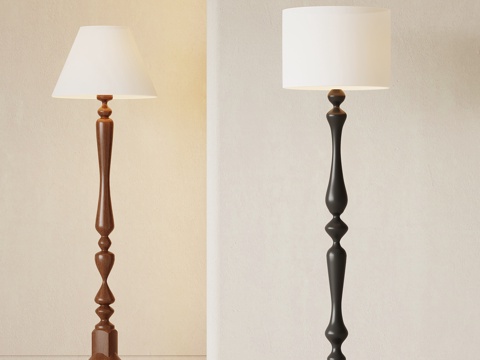  法式复古落地灯3d模型 