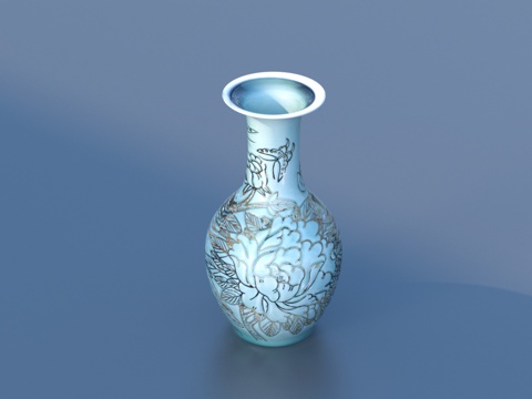  陶瓷器皿 陶罐 青花瓷 器皿3d模型 