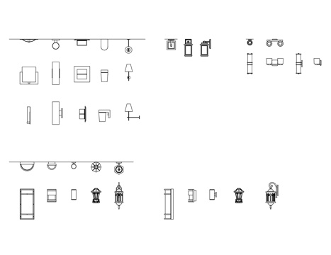 壁灯 墙壁灯 挂墙灯 墙上灯 侧墙灯cad施工图