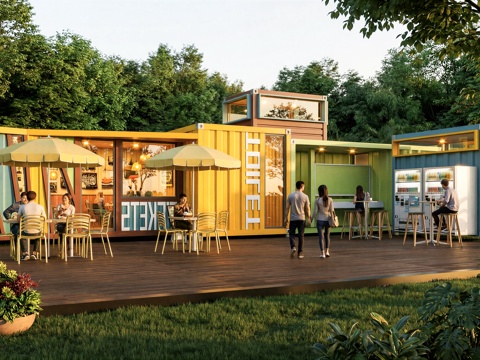 集装箱商业建筑su模型