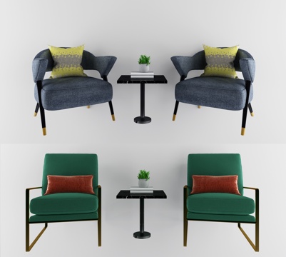  现代休闲椅组合3d模型 