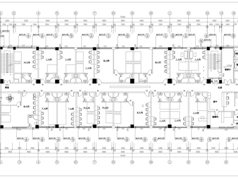 1000平电竞酒店 最新平面施工图设计cad施工图