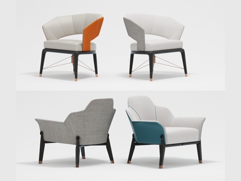  后现代单人椅 休闲椅 单人沙发 餐椅3d模型 