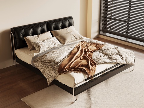  法式复古双人床3d模型 