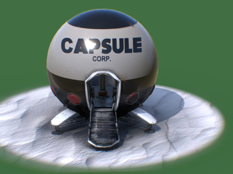  胶囊公司飞船  低多边形3d模型 