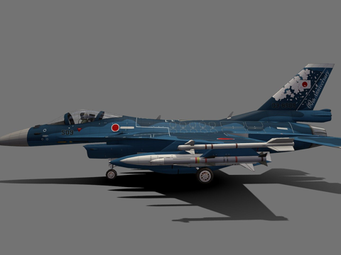  日本航空自卫队F2A低多边形3d模型 