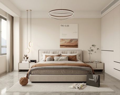  现代卧室3d模型 