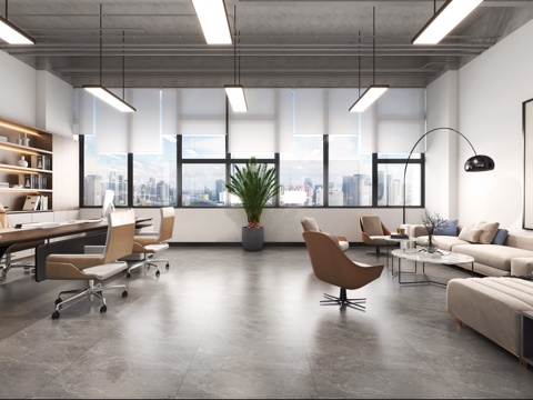  总经理办公室3d模型 