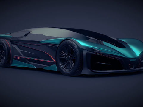  AI生成概念车050公共领域3d模型 