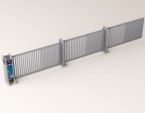 分段平移门 智能悬浮门 工业大门 小区大门 企业大门su模型