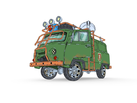  汽车  巴士 贝果3d模型 