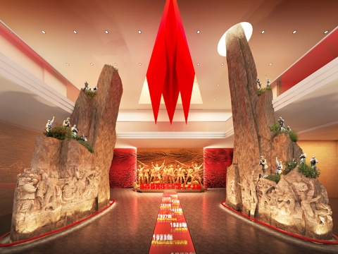  现代  文化展厅 红色文化展厅 展厅3D模型3d模型 