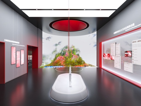  现代  文化展厅 红色文化展厅 展厅3D模型3d模型 