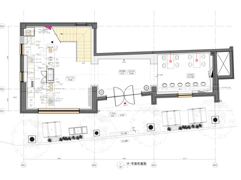 %咖啡全套施工图cad施工图
