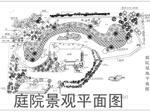 庭院景观设计平面图cad施工图
