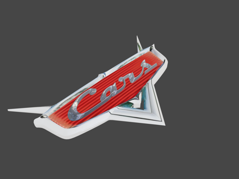  迪士尼皮克斯的汽车总动员标志3d模型 