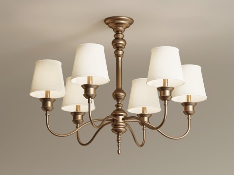 法式复古吊灯 多头吊灯su模型