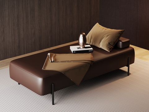  现代意式贵妃椅 床尾凳3d模型 