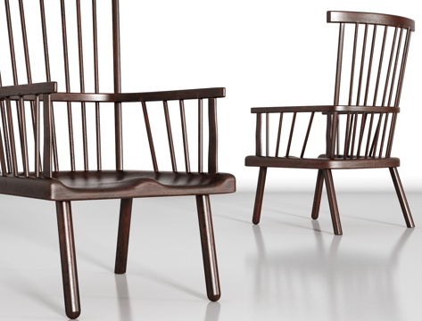  新中式实木单椅组合3d模型 