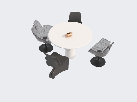  中古风茶桌椅3d模型 