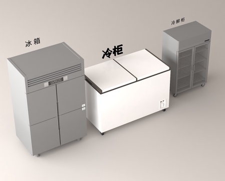 冰箱 冷柜 冷鲜柜 厨房设备 餐饮制冷 大容量冰柜 立式冷藏su模型