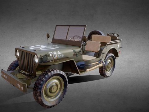  威利吉普车3d模型 