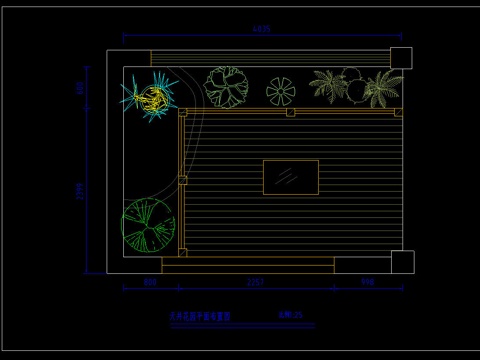 别墅庭院景观平面cad施工图