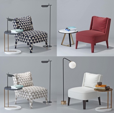  现代休闲椅组合3d模型 