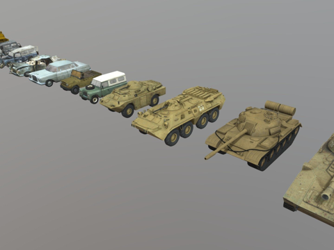  低多边形三维车辆游戏包3d模型 