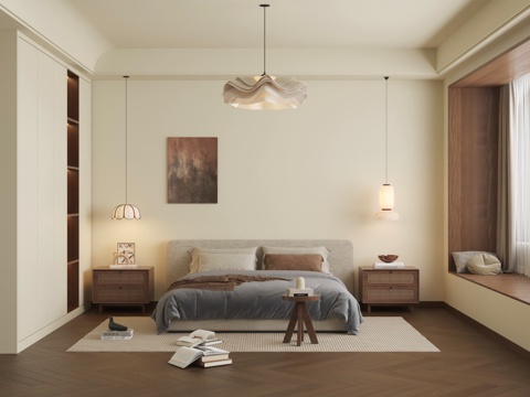  中古风卧室3d模型 