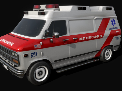  Shvan 92救护车  低多边形3d模型 