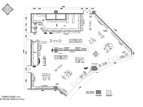 男装女装服装店专卖店 最新平面施工图设计cad施工图