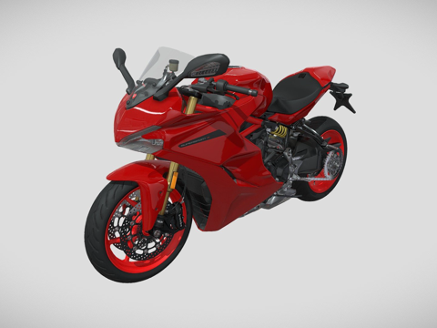  运动摩托车3d模型 
