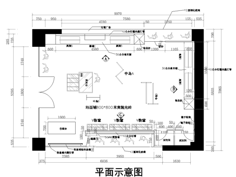 男装女装服装店专卖店 最新全套施工图设计cad施工图