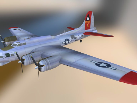 波音B17飞行堡垒3d模型 