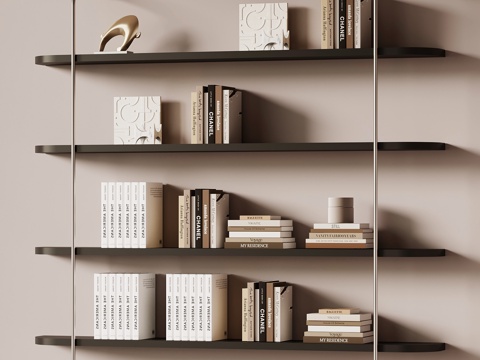  现代置物架 书架3d模型 