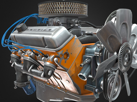  汽车发动机 庞蒂亚克 Unity shehab house3d模型 