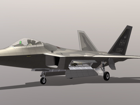  低多边形一 一美国空军F22A猛禽3d模型 