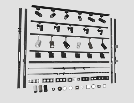现代筒灯射灯合集su模型