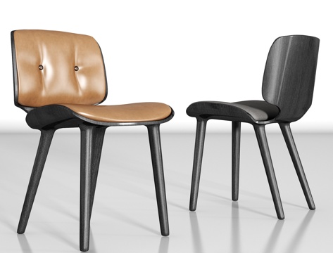  新中式实木皮革单椅组合3d模型 