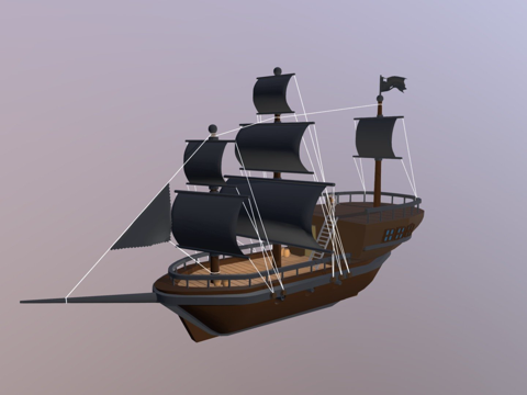  海盗船3d模型 