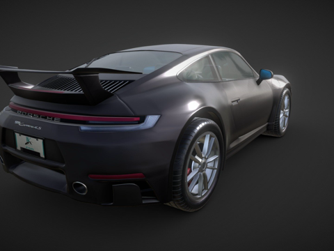  保时捷911 C4S 2020空气动力学套件3d模型 