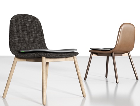  现代实木藤椅组合3d模型 