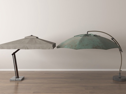  户外遮阳伞 庭院遮阳伞 弧形遮阳伞 简约风遮阳伞 防晒防雨伞3d模型 