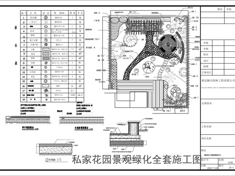别墅庭院景观绿化平面图cad施工图